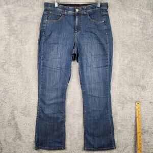 Lee Jeans Womens 12 Blue High Rise Straight The Most Comfortable Jean Bootcut